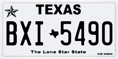 TX license plate BXI5490