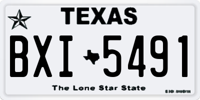 TX license plate BXI5491
