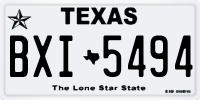 TX license plate BXI5494
