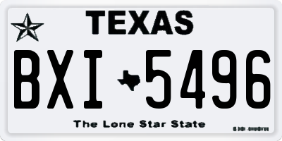 TX license plate BXI5496