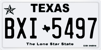 TX license plate BXI5497