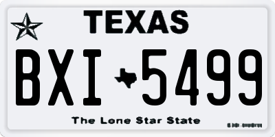 TX license plate BXI5499