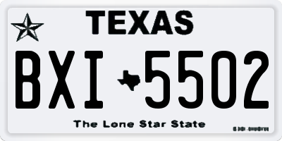 TX license plate BXI5502
