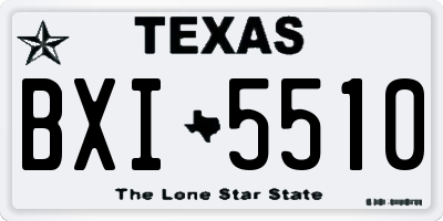 TX license plate BXI5510