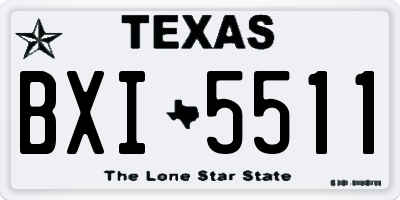 TX license plate BXI5511