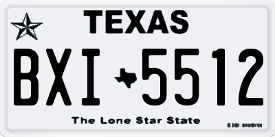 TX license plate BXI5512