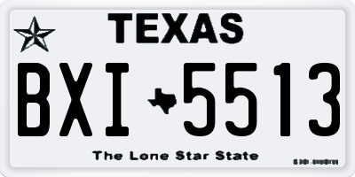 TX license plate BXI5513