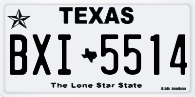 TX license plate BXI5514