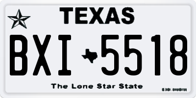 TX license plate BXI5518