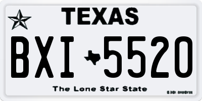 TX license plate BXI5520