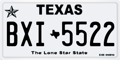 TX license plate BXI5522