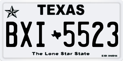 TX license plate BXI5523