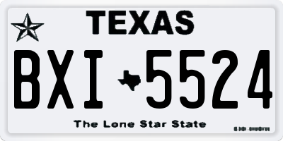 TX license plate BXI5524