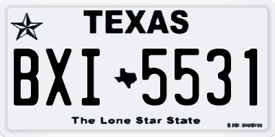 TX license plate BXI5531