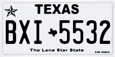 TX license plate BXI5532