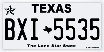 TX license plate BXI5535