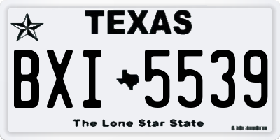 TX license plate BXI5539