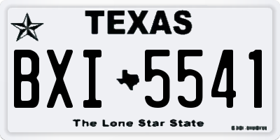 TX license plate BXI5541