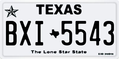 TX license plate BXI5543