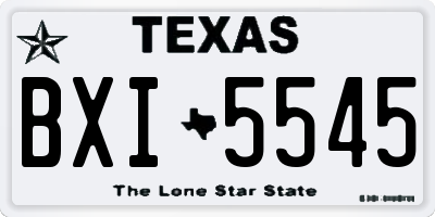 TX license plate BXI5545