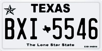 TX license plate BXI5546