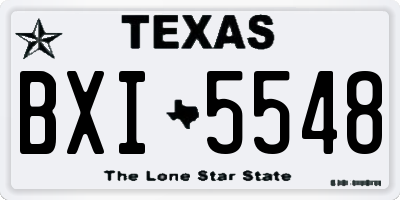 TX license plate BXI5548