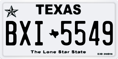 TX license plate BXI5549