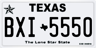 TX license plate BXI5550