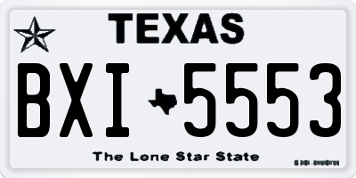 TX license plate BXI5553