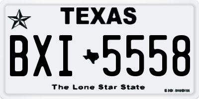 TX license plate BXI5558