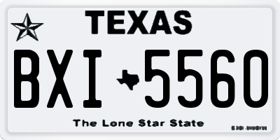 TX license plate BXI5560