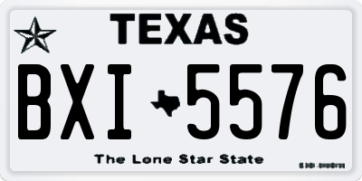 TX license plate BXI5576