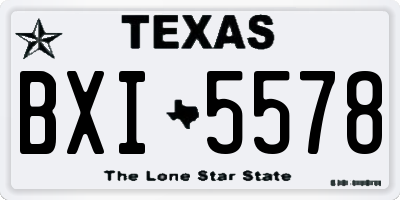 TX license plate BXI5578