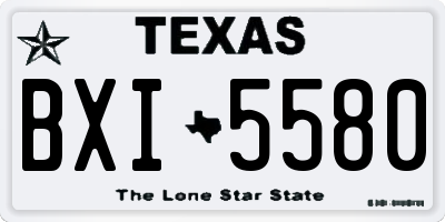 TX license plate BXI5580
