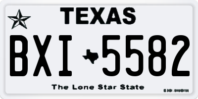 TX license plate BXI5582