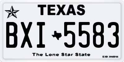 TX license plate BXI5583