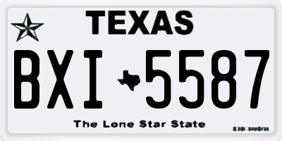 TX license plate BXI5587