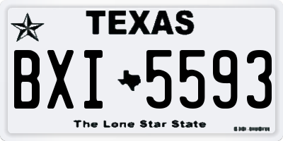 TX license plate BXI5593