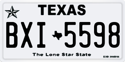 TX license plate BXI5598