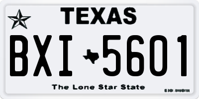 TX license plate BXI5601