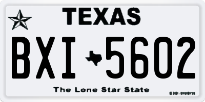 TX license plate BXI5602
