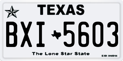 TX license plate BXI5603
