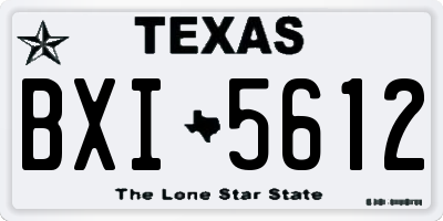 TX license plate BXI5612
