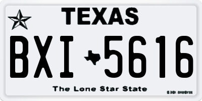 TX license plate BXI5616