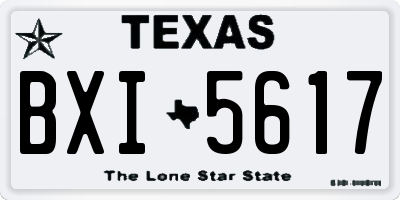 TX license plate BXI5617