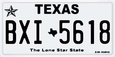 TX license plate BXI5618