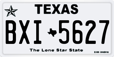 TX license plate BXI5627