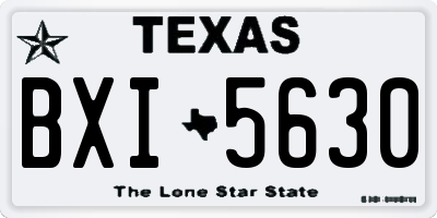 TX license plate BXI5630