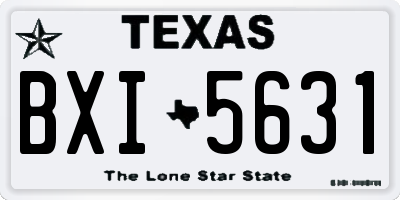TX license plate BXI5631
