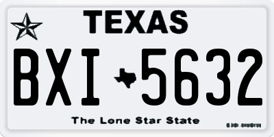 TX license plate BXI5632